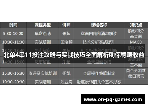 北单4串11投注攻略与实战技巧全面解析助你稳赚收益