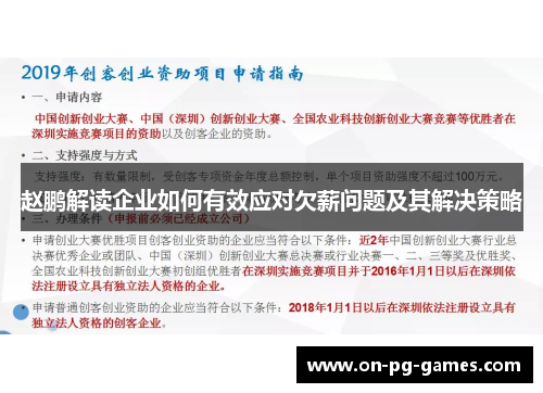 赵鹏解读企业如何有效应对欠薪问题及其解决策略